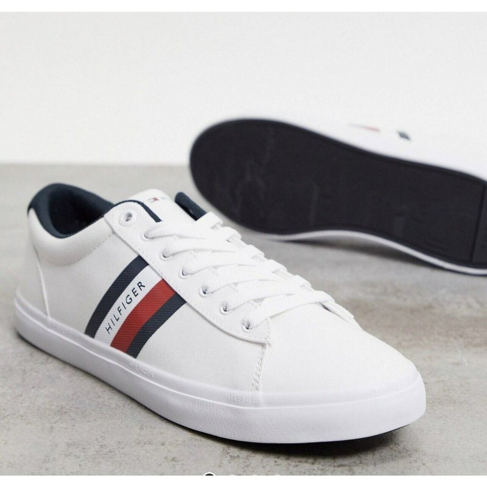 Tommy Hilfiger Men's Essential Stripes Detail Sneaker White FM0FM03389 Size 13